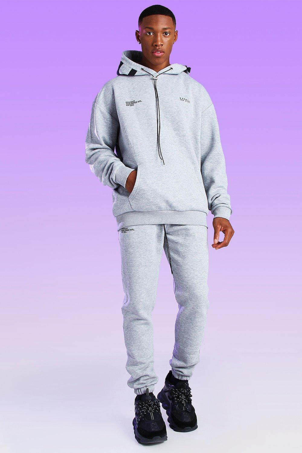 Grey best sale boohooman tracksuit